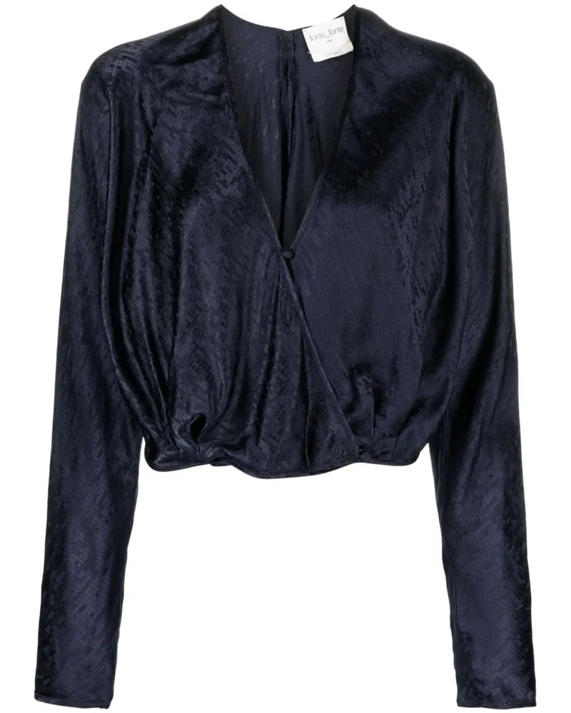 forte_forte Gemusterte Bluse - Blau Blau