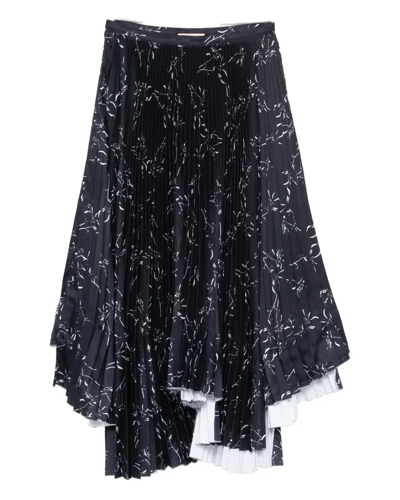 PLAN C pleated printed skirt - Schwarz Schwarz