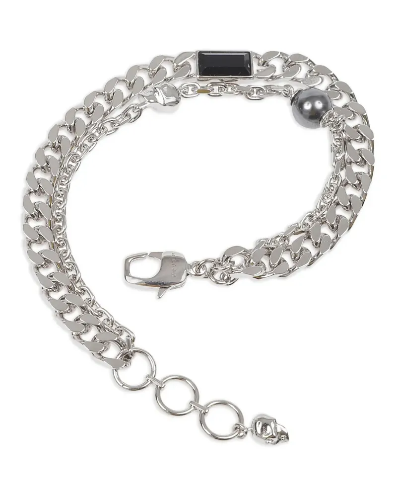 Alexander McQueen Kettenarmband mit Totenkopf-Anhänger - Silber Silber