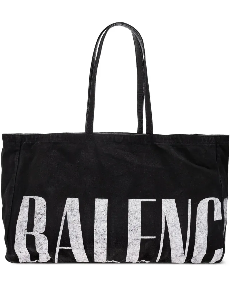 Balenciaga Shopper mit Logo-Print - Schwarz Schwarz