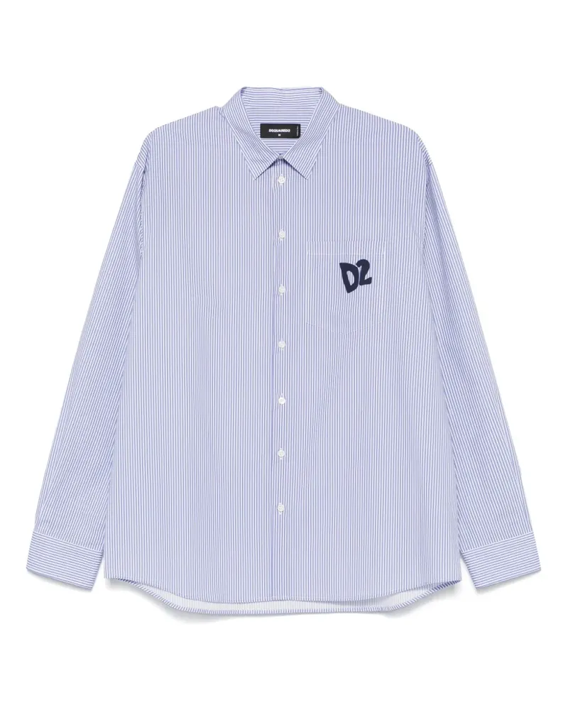 Dsquared2 Gestreiftes Hemd - Blau Blau