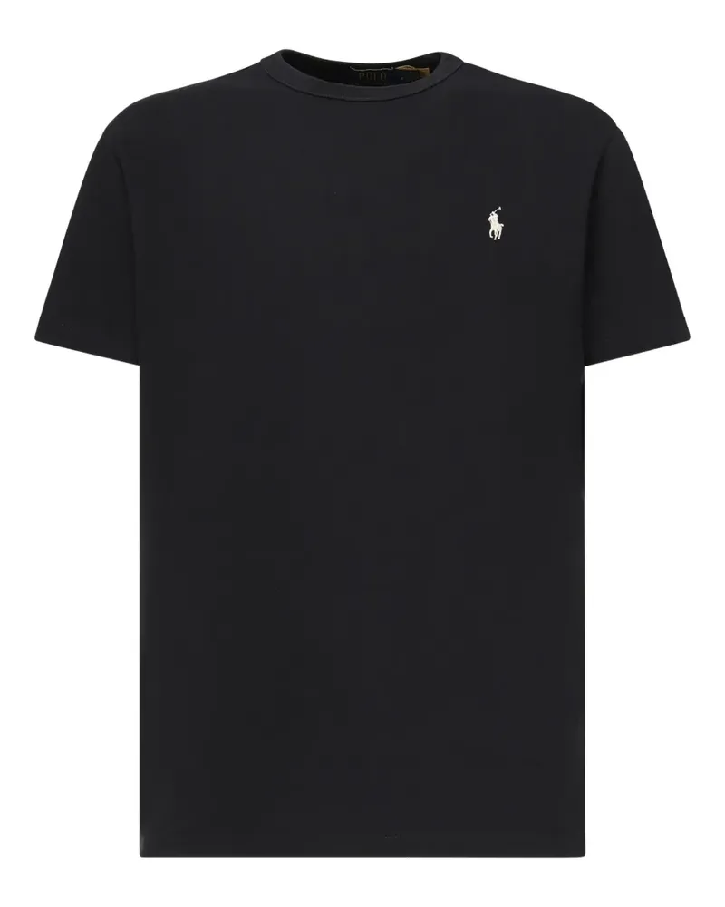 Ralph Lauren T-Shirt mit Logo-Stickerei - Schwarz Schwarz