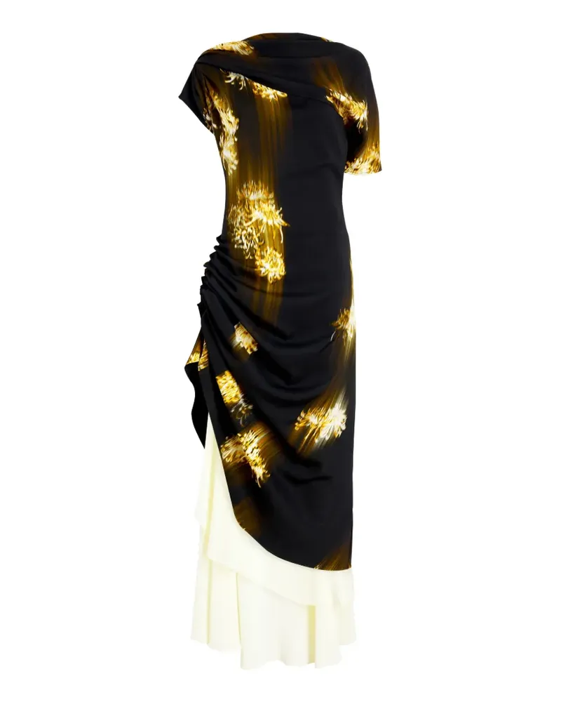 Proenza Schouler Antonella Maxikleid mit Print - Schwarz Schwarz