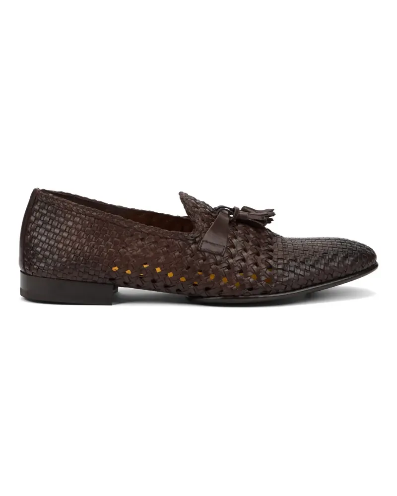 Doucal´s woven-leather tassel-detail loafers - Braun Braun