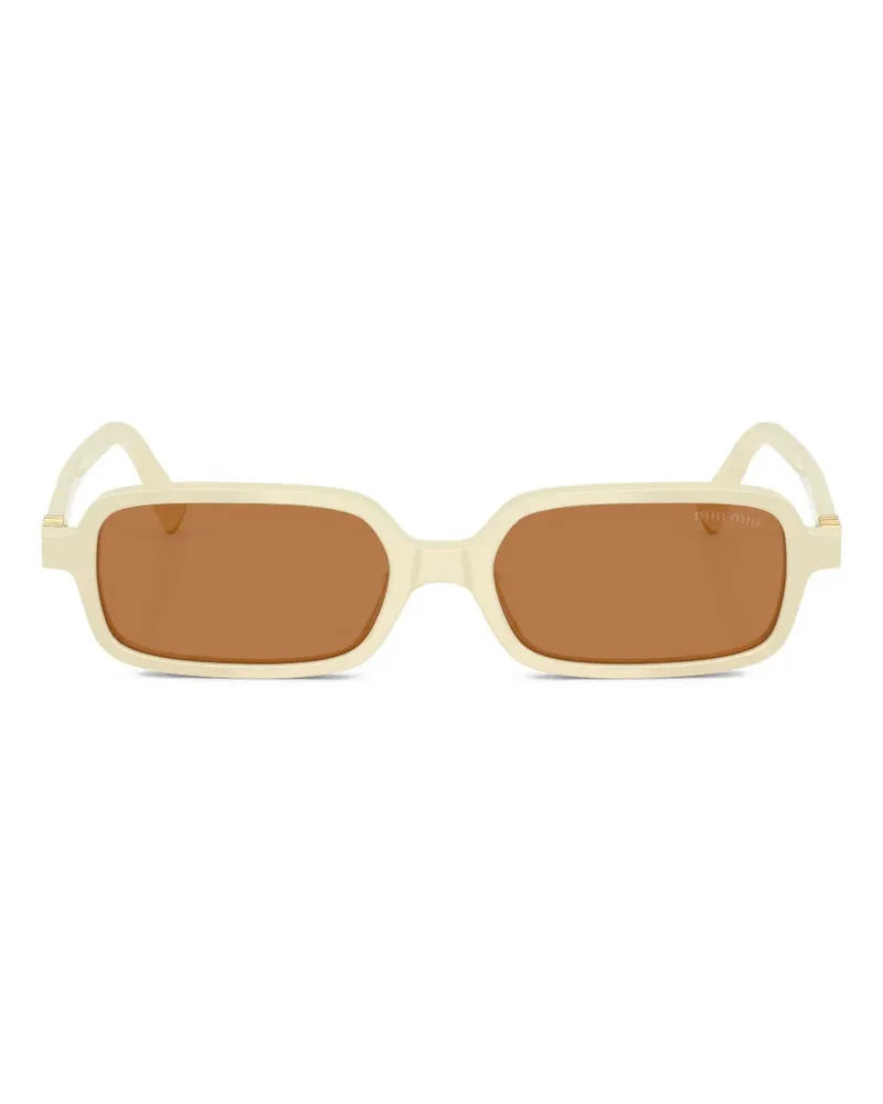 Miu Miu Sonnenbrille mit Logo - Weiß Weiß