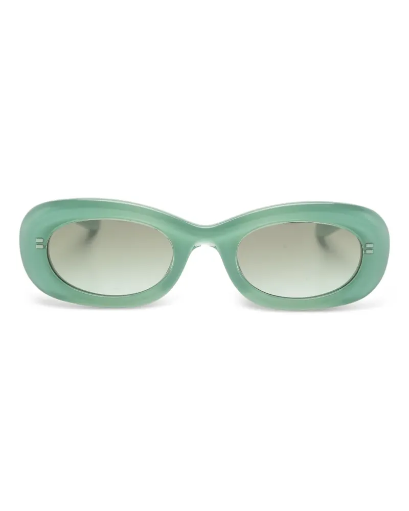 Alexander McQueen Sonnenbrille mit ovalem Gestell - Grün Grün