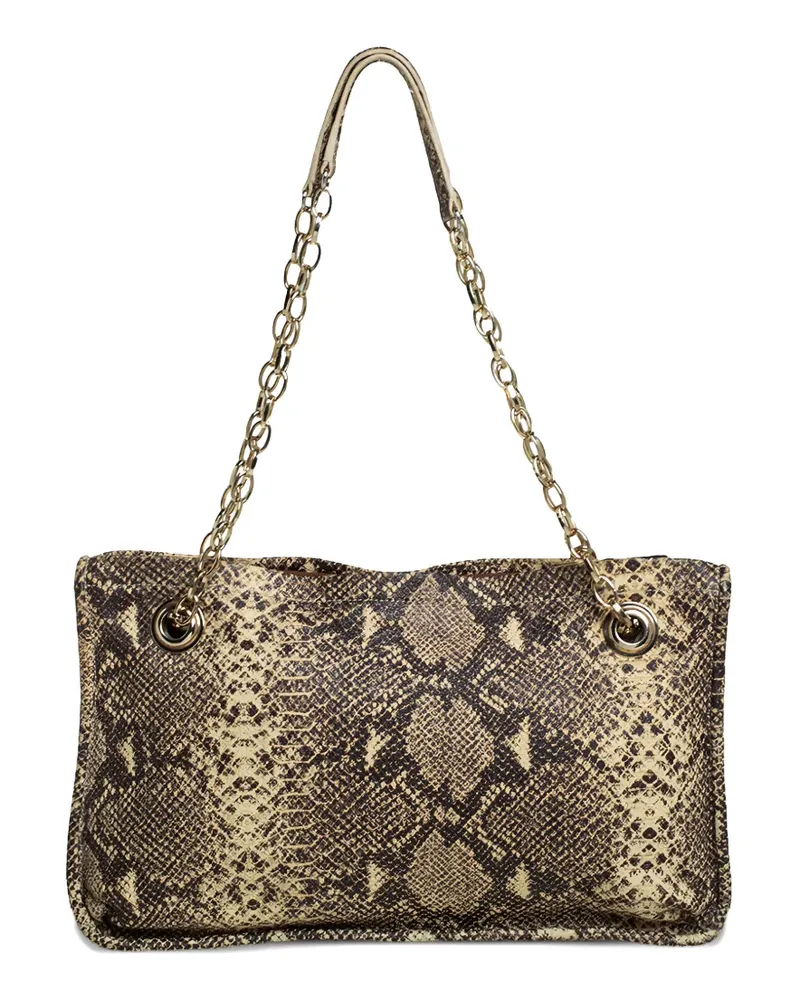 DKNY snakeskin-embossed chain-strap shoulder bag - Nude Nude