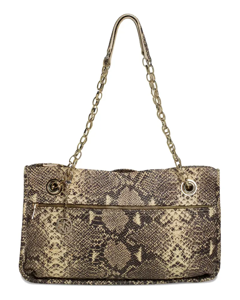 DKNY snakeskin-embossed chain-strap shoulder bag - Nude Nude