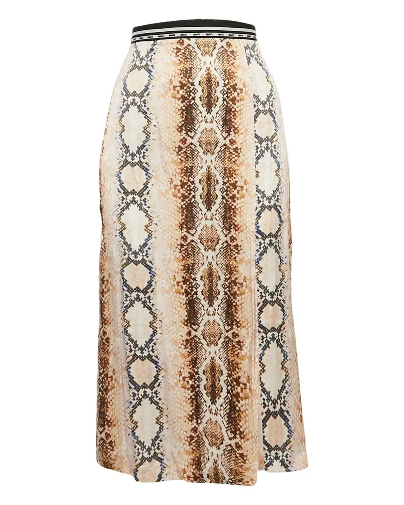 Maje Pre-owned Midirock mit Schlangenleder-Print - Nude Nude