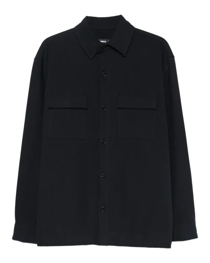 Karl Lagerfeld Hemdjacke mit Brusttaschen - Blau Blau