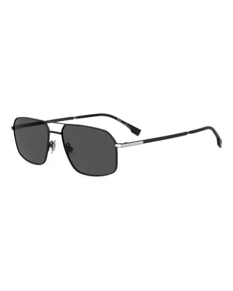 HUGO BOSS Sonnenbrille mit geometrischem Gestell - Schwarz Schwarz