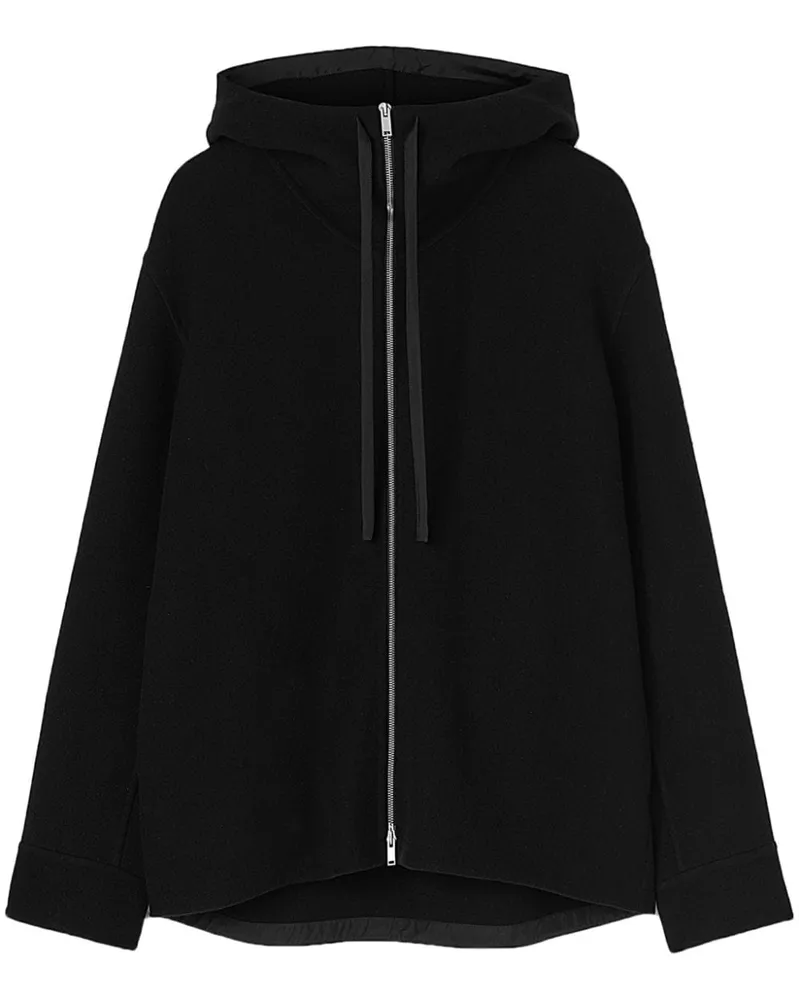 Jil Sander Kaschmirjacke mit Kapuze Schwarz