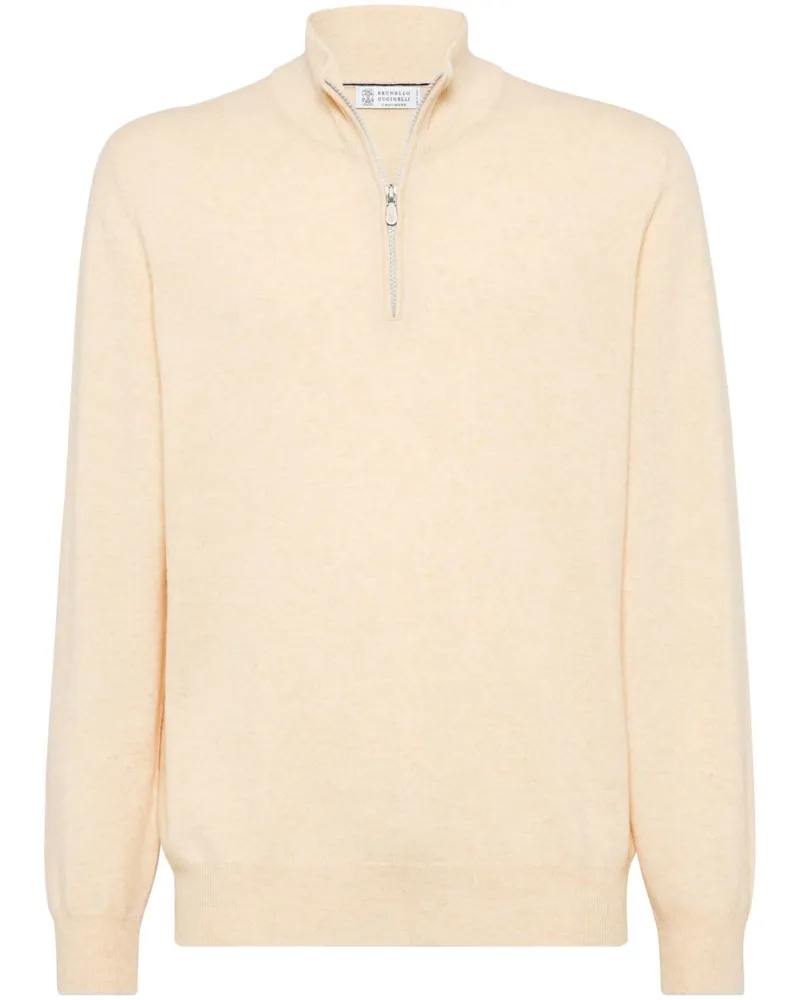 Brunello Cucinelli Klassischer Kaschmirpullover - Nude Nude