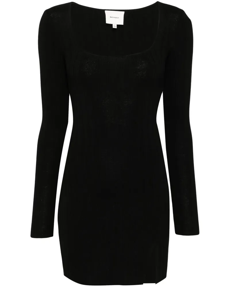 Reformation Gestricktes Nicole Kleid - Schwarz Schwarz