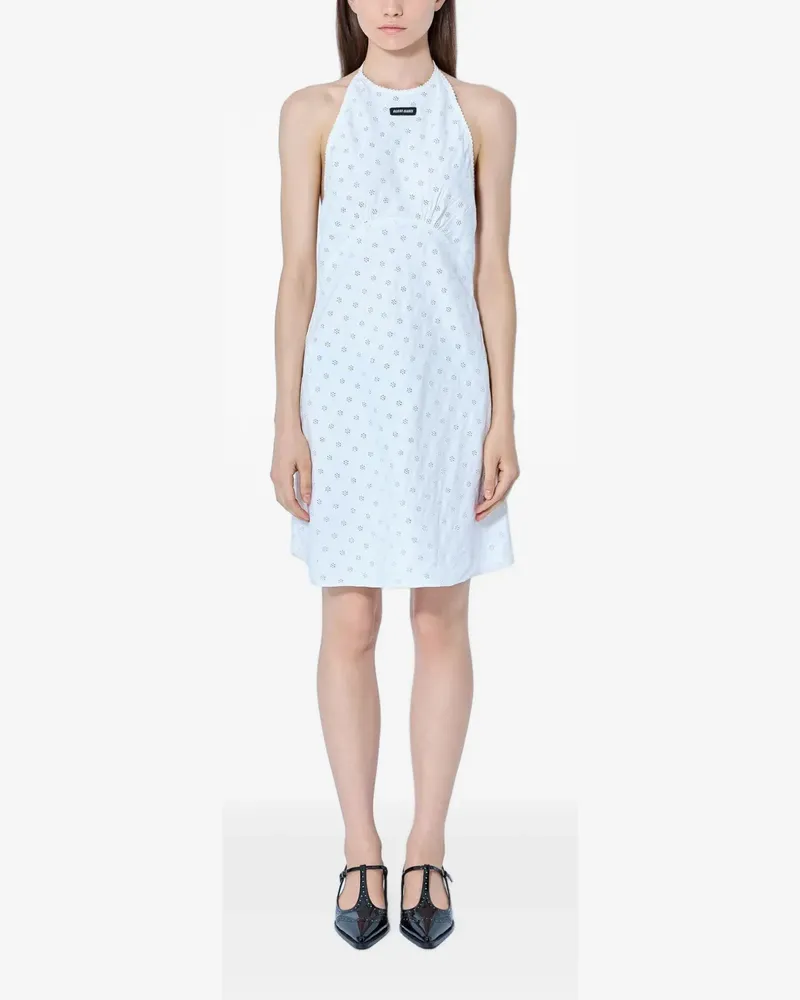 Miu Miu Cady eyelet-lace mini-dress - Weiß Weiß