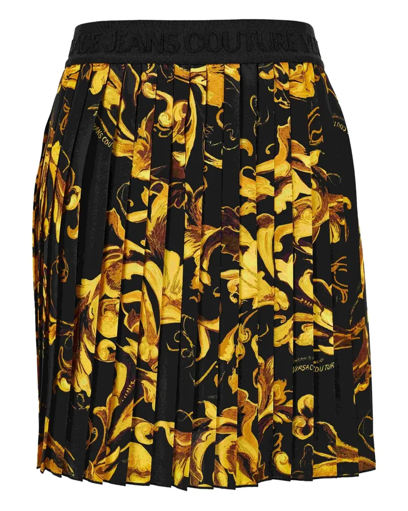 Versace Jeans Faltenrock mit barockem Print - Schwarz Schwarz
