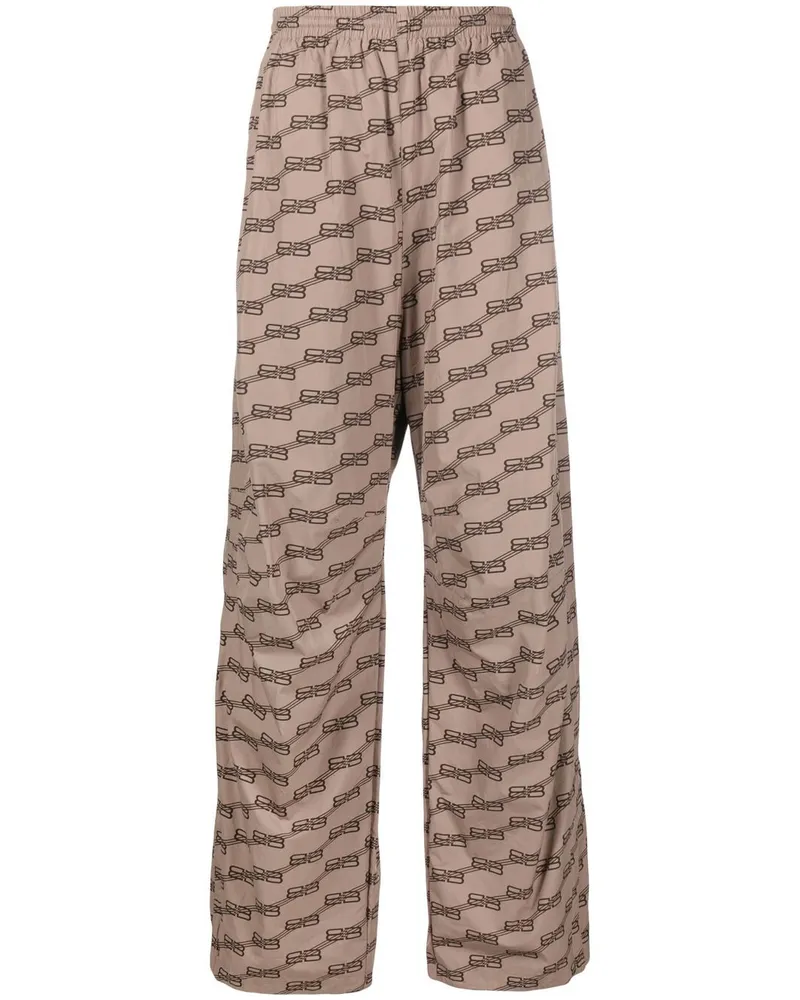 Balenciaga Jogginghose mit Logo-Print - Nude Nude