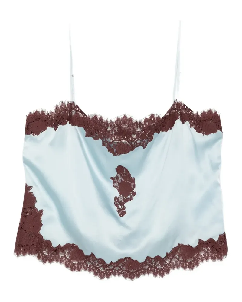 DÔEN Avelaine lace-trim top - Blau Blau