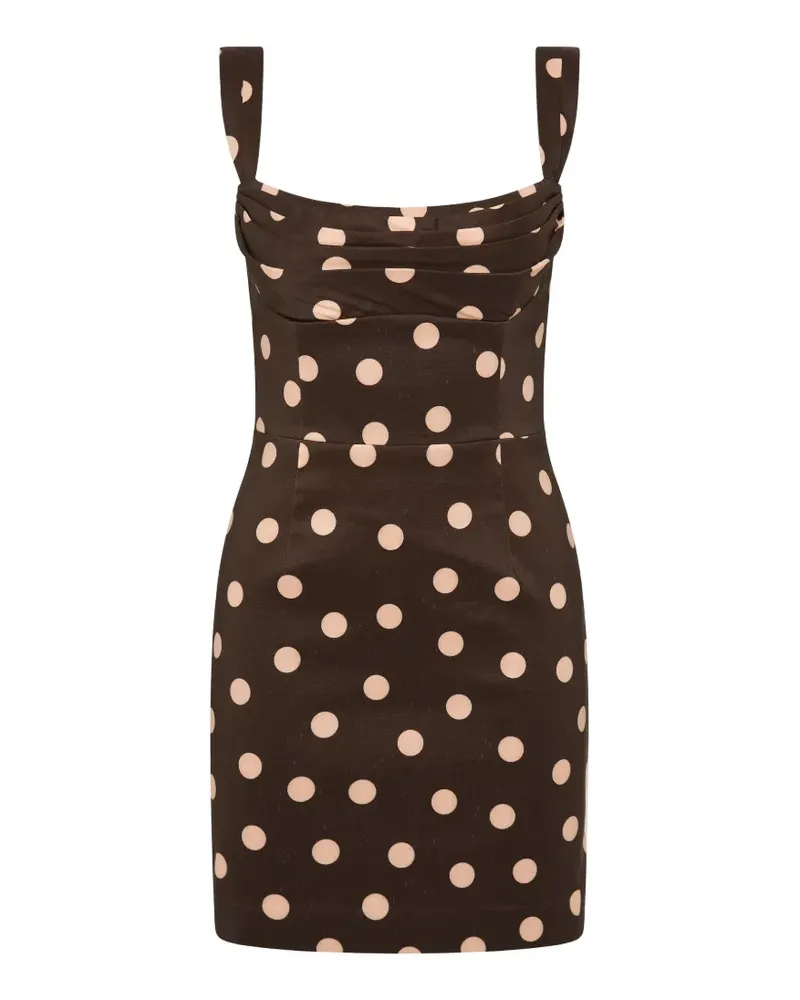 Rebecca Vallance Gepunktetes Minikleid - Braun Braun