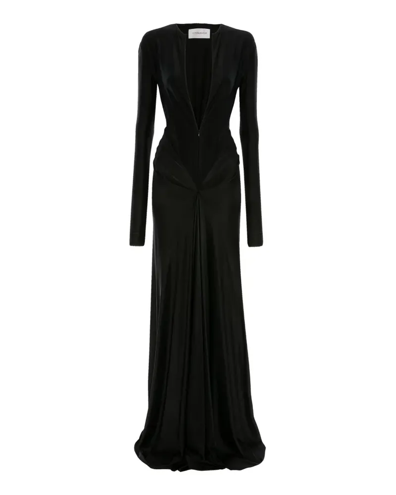 Victoria Beckham cut-out gathered gown - Schwarz Schwarz