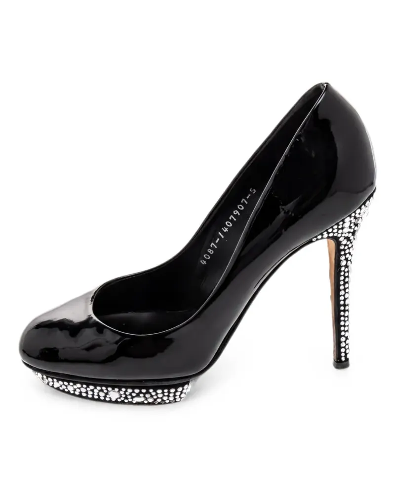 Gina Pumps aus Lackleder mit Kristallen - Schwarz Schwarz