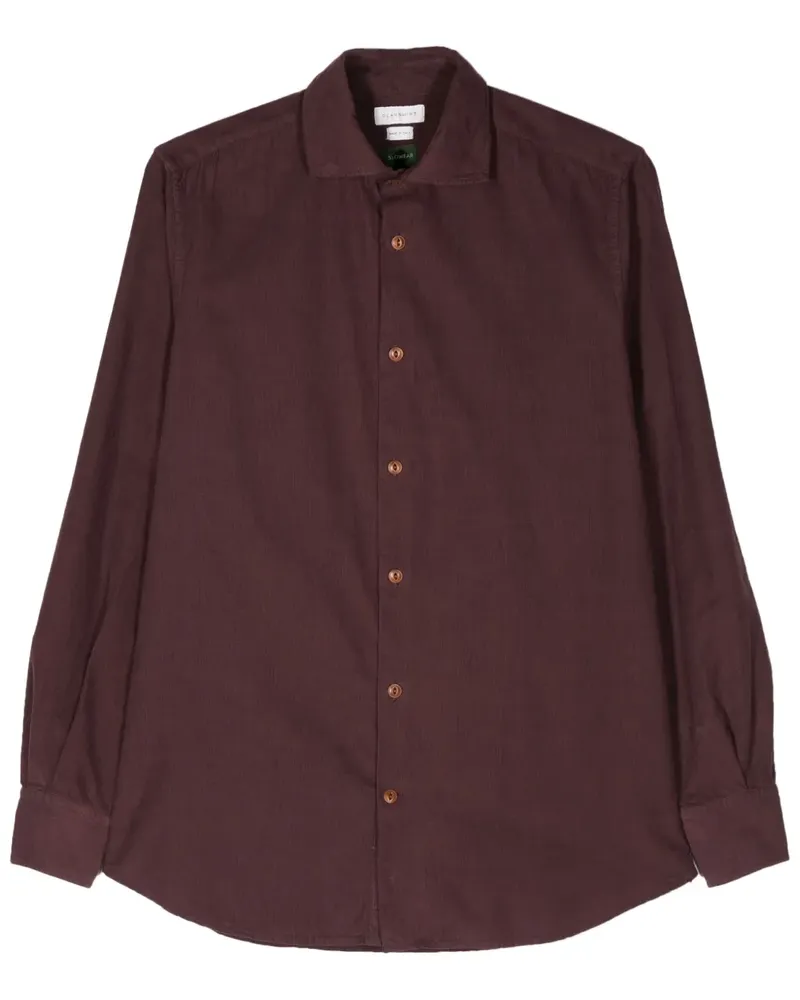 Glanshirt Hemd aus Cord - Violett Violett