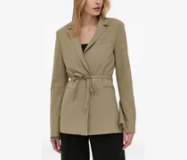 Sakko mit Bindegürtel - Grün