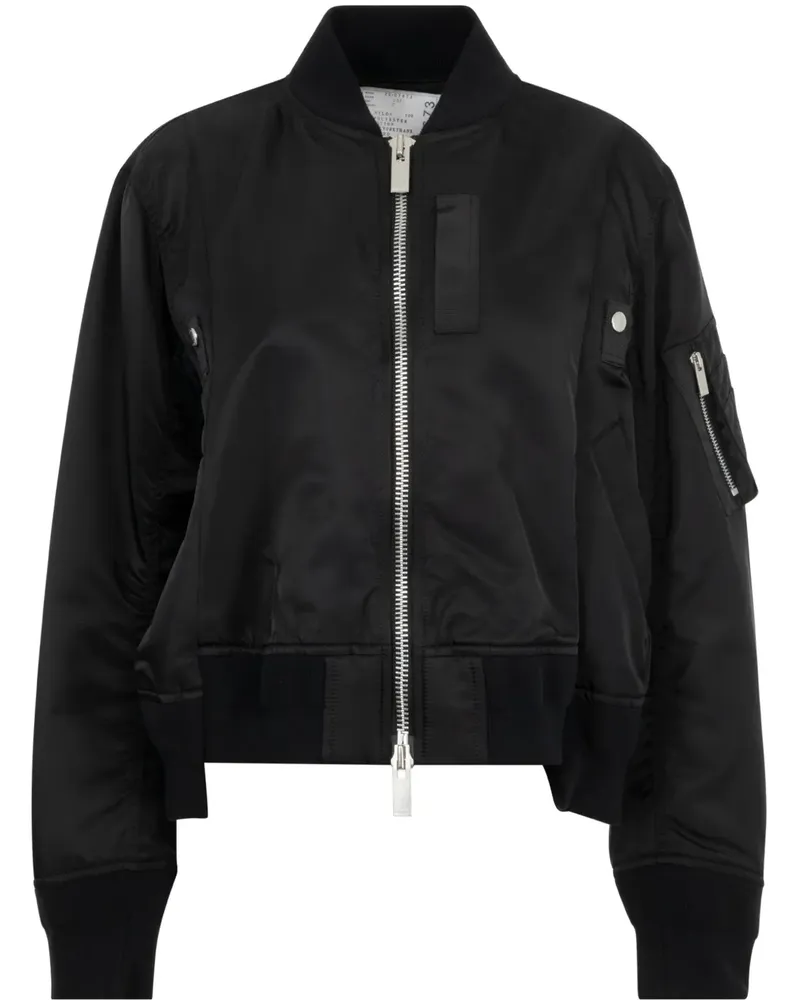 Sacai Bomberjacke aus Twill - Schwarz Schwarz