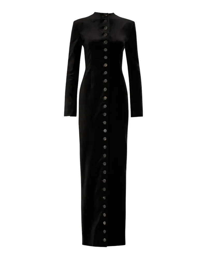 A.W.A.K.E. Gestricktes Maxikleid mit Knöpfen - Schwarz Schwarz