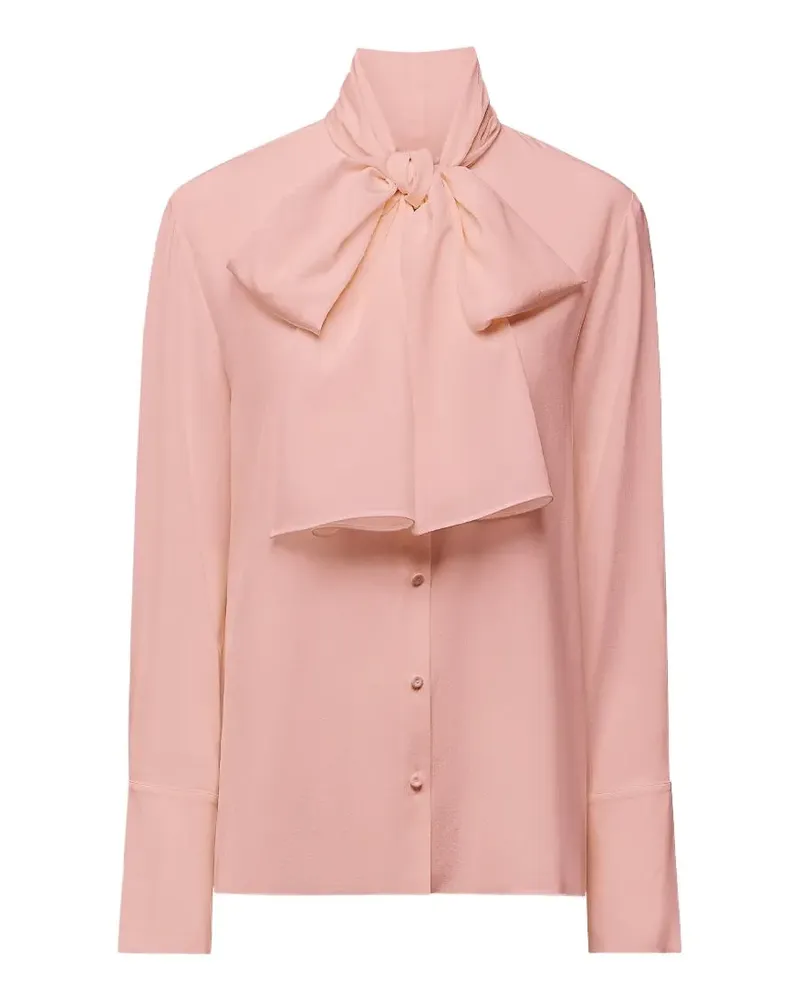 Another Tomorrow Signature Bow silk blouse - Rosa Rosa