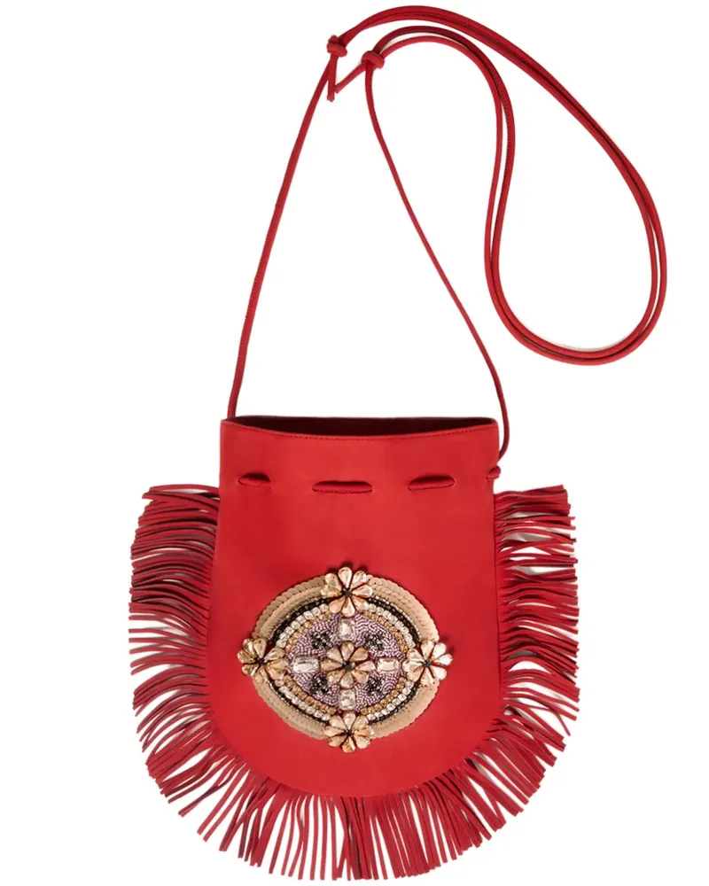 La DoubleJ Clutch mit Fransensaum - Rot Rot