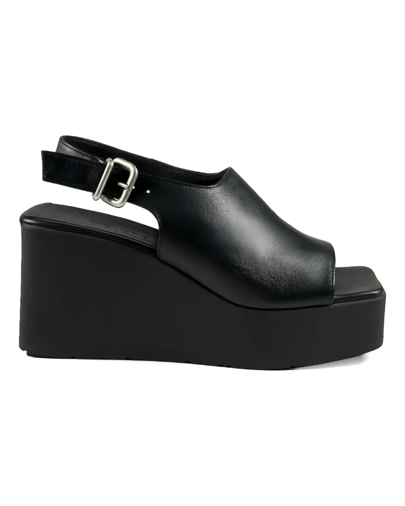 Vic Matié square-toe leather sandals - Schwarz Schwarz