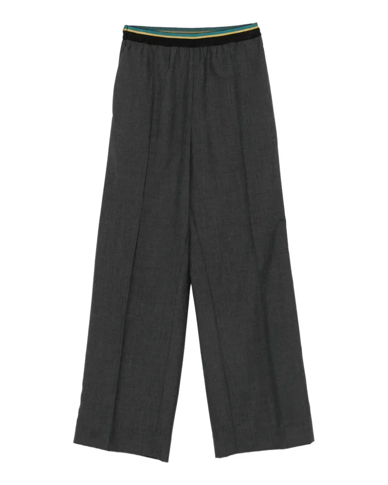 PLAN C Hose mit gestreiftem Bund - Grau Grau