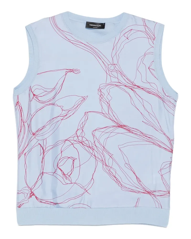 Fabiana Filippi Trägershirt mit grafischem Print - Blau Blau