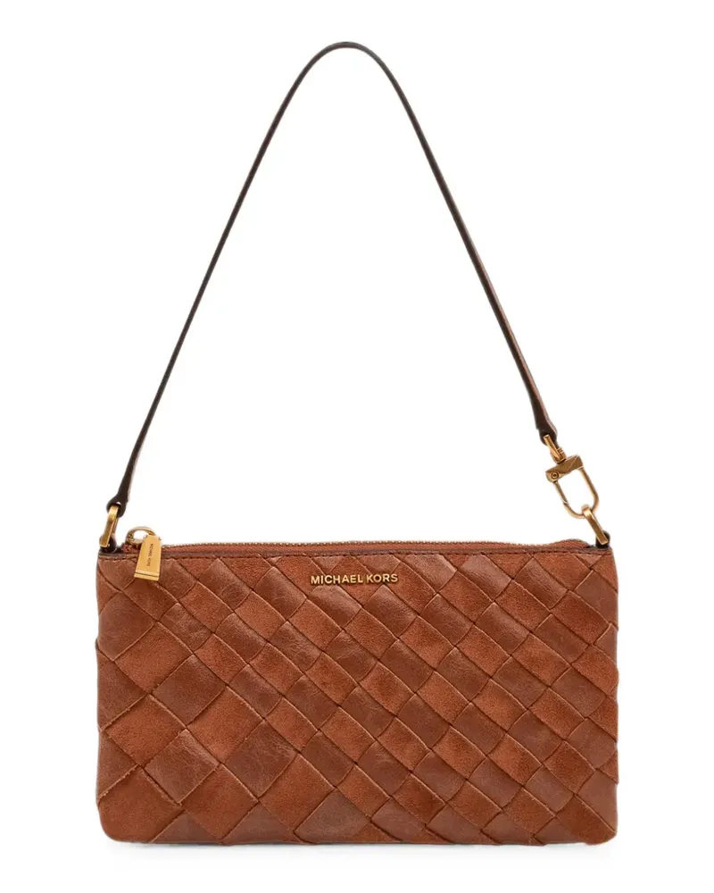 Michael Kors Jet Set woven leather clutch bag - Braun Braun