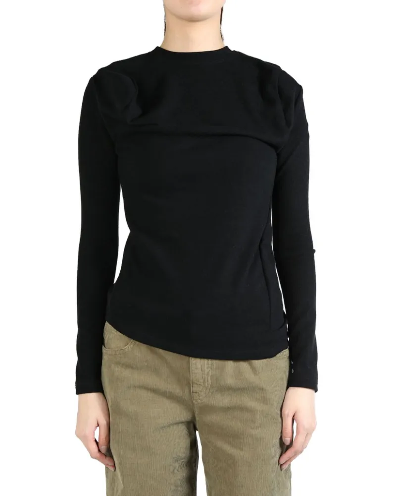 Melitta Baumeister long-sleeve wavy top - Schwarz Schwarz