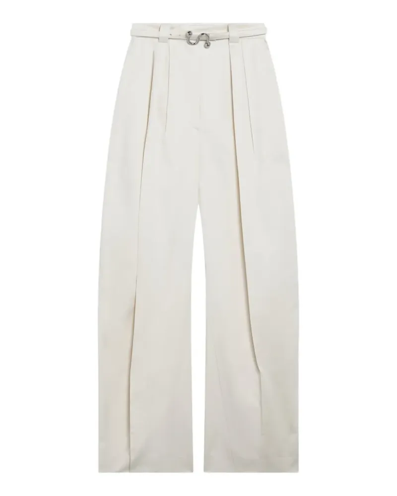 SPORTMAX belted pleated trousers - Weiß Weiß