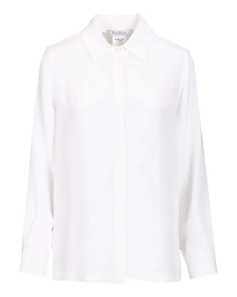 Max Mara Seidenhemd mit Monogramm - Weiß Weiß