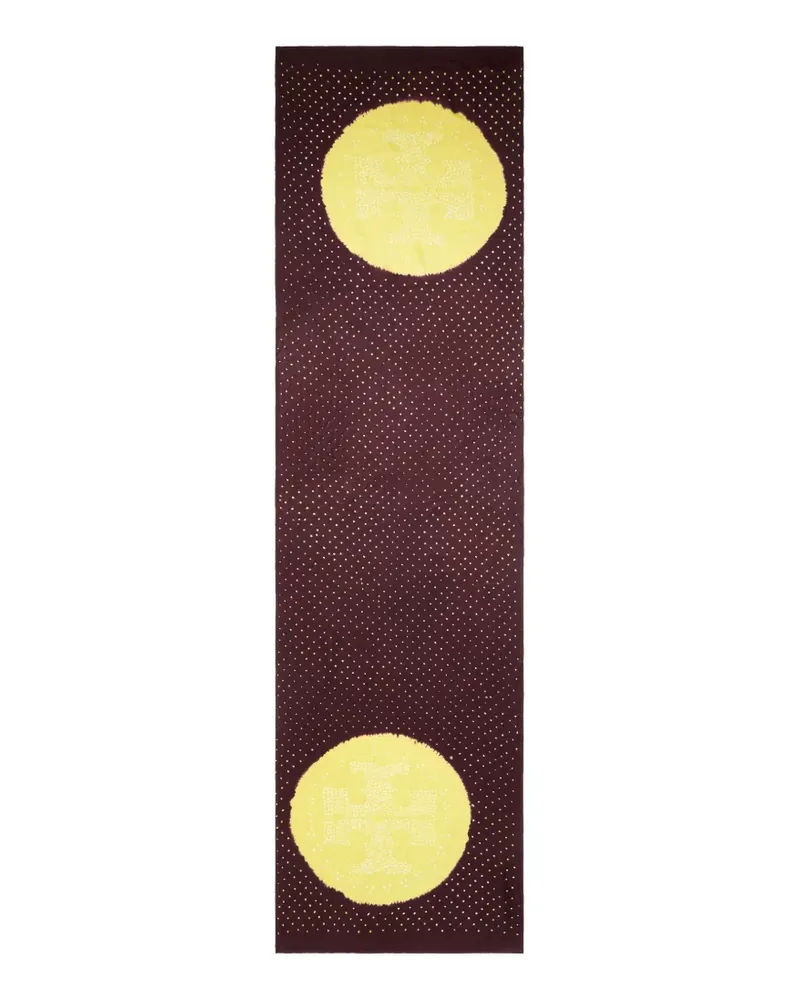 Tory Burch ruched silk oblong scarf - Braun Braun