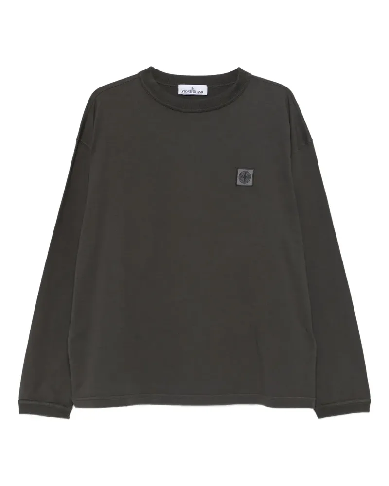 Stone Island Langarmshirt mit Logo-Patch - Grau Grau
