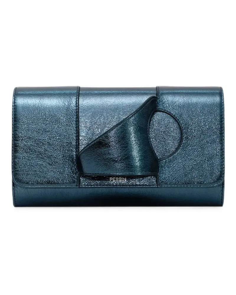 PERRIN PARIS L'Asymetrique Clutch im Metallic-Look - Blau Blau