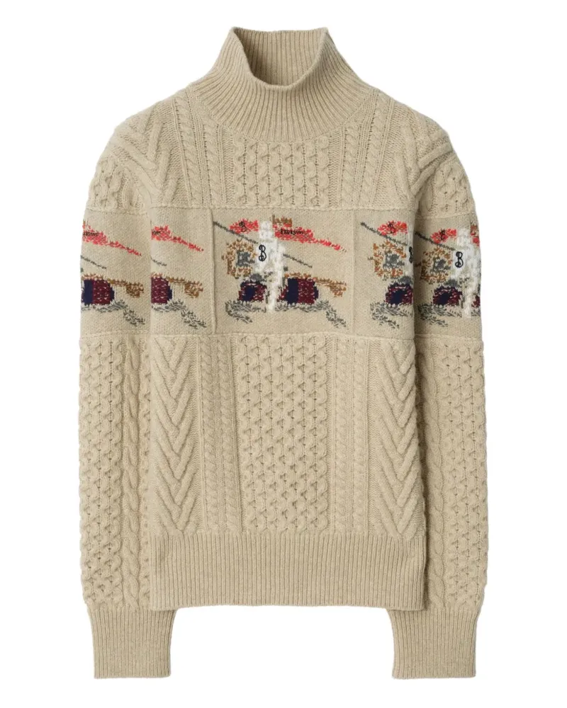 Burberry Pullover mit Ritteremblem - Nude Nude