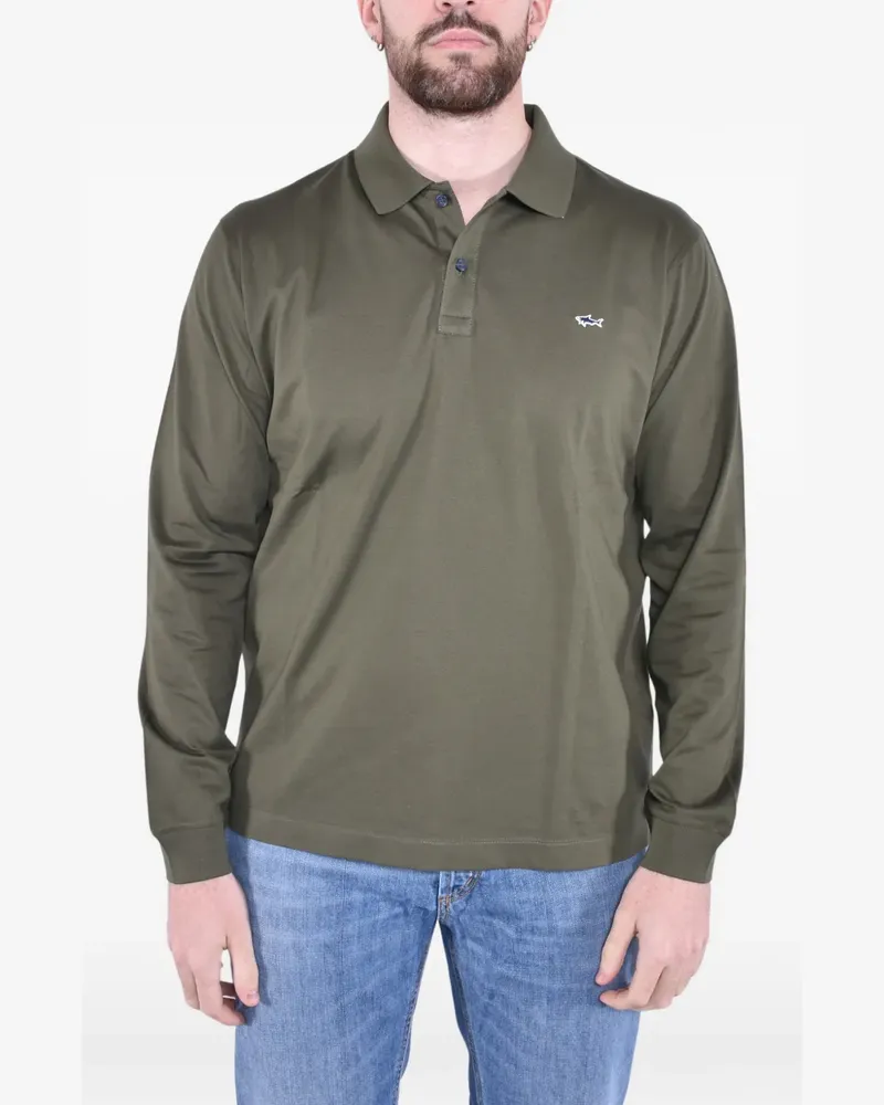 Paul & Shark long-sleeve logo-patch polo shirt - Grün Grün