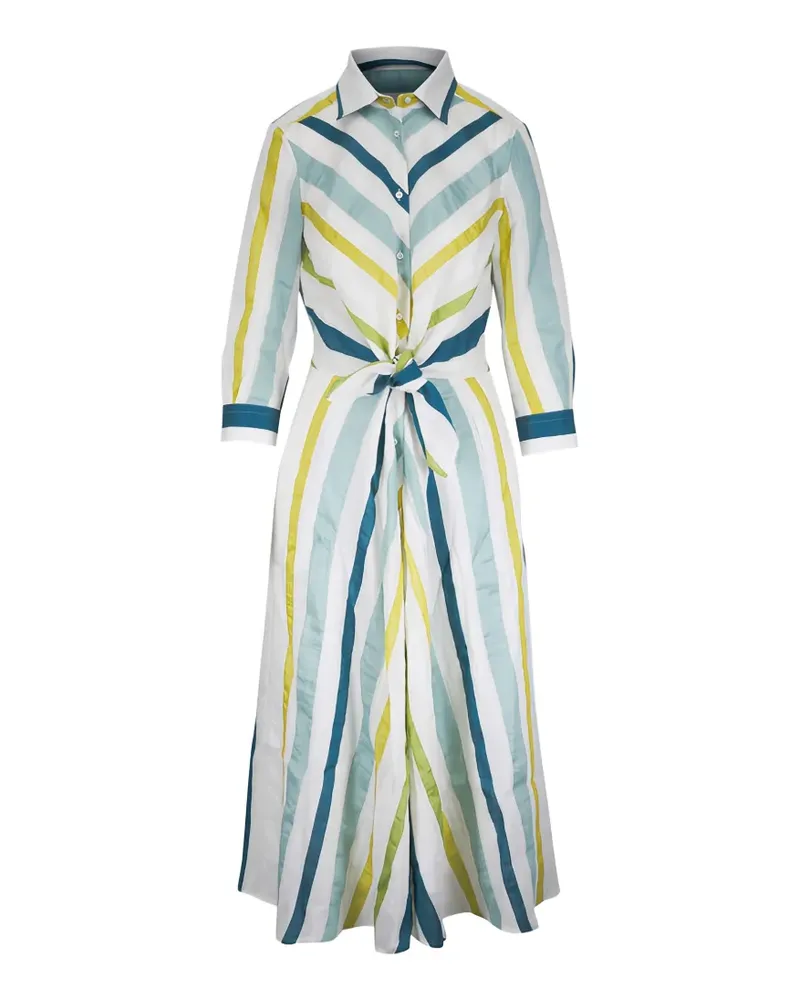 Sara Roka striped tie-waist midi dress - Weiß Weiß