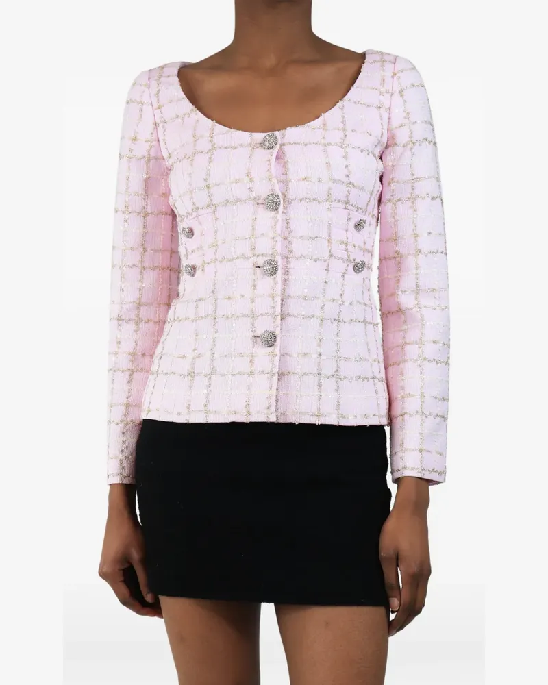 Alessandra Rich button-up bouclé top - Rosa Rosa