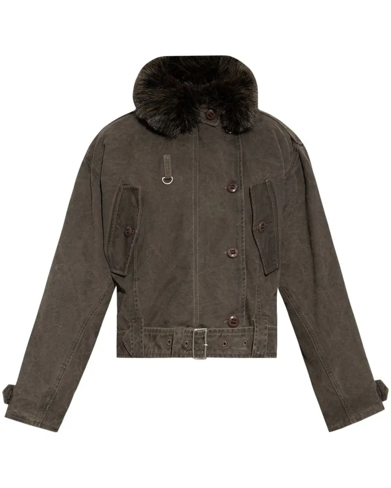 Kenzo Jacke aus Faux Fur - Grau Grau