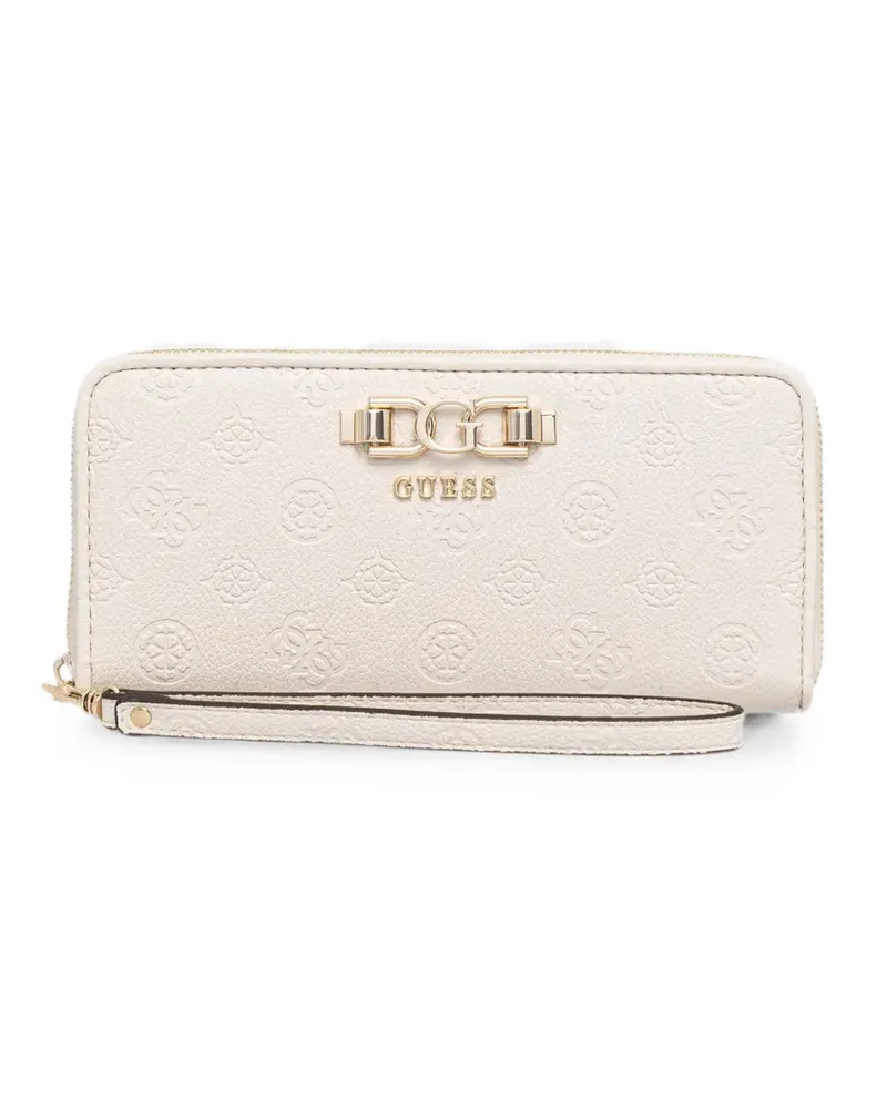 Guess Anise logo-embossed zip-around wallet - Nude Nude