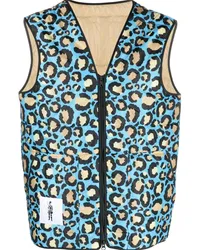 MACKINTOSH Four Season Weste mit Leo-Print Blau