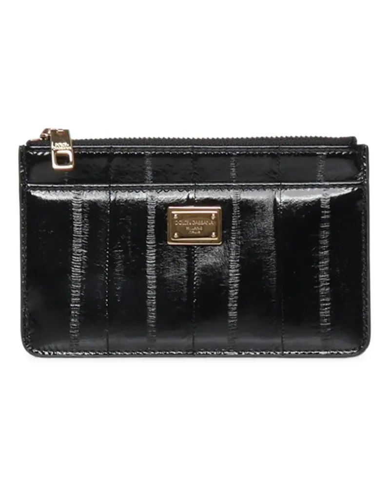 Dolce & Gabbana Kartenetui mit Logo-Schild - Schwarz Schwarz