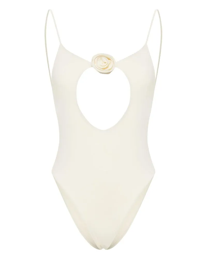 La Reveche Nadir Badeanzug mit Cut-Out - Weiß Weiß